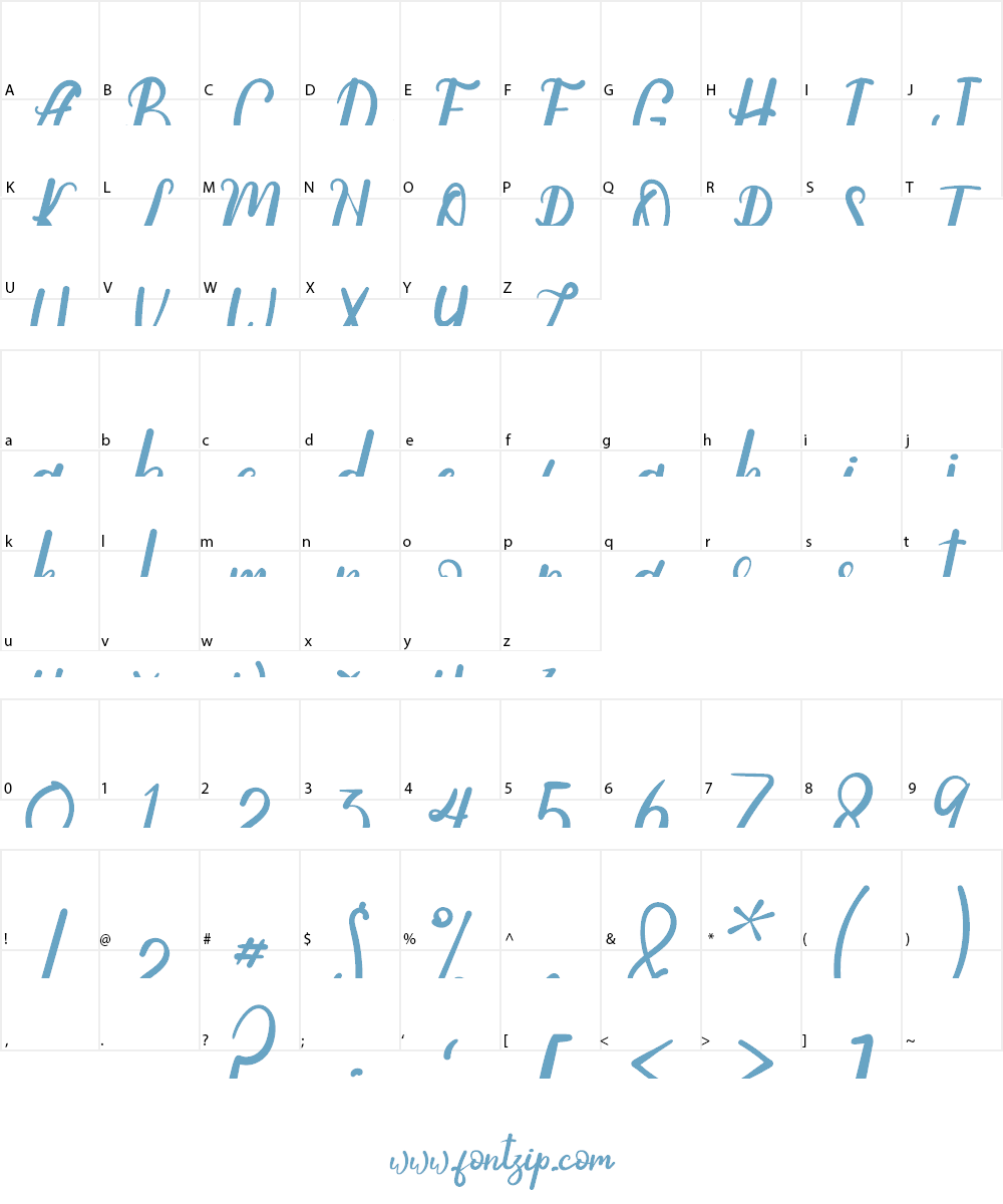 Anyone Script Font Character