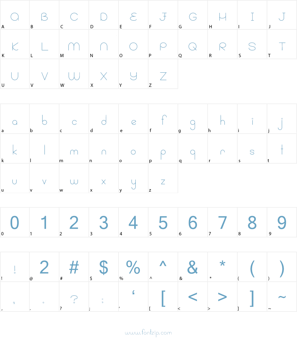 Aquamarine Font Character