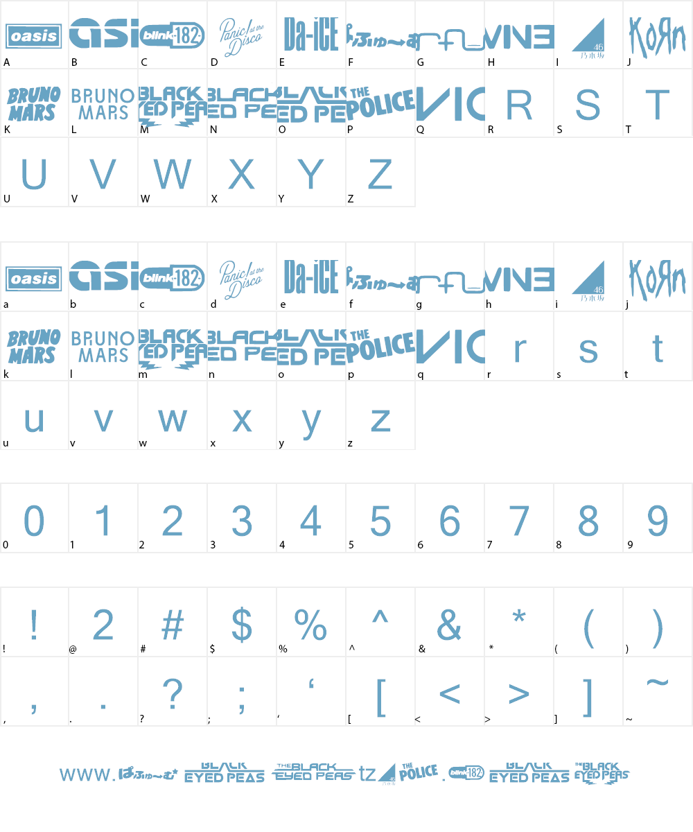 Bands and Musicians CHMC Font Character