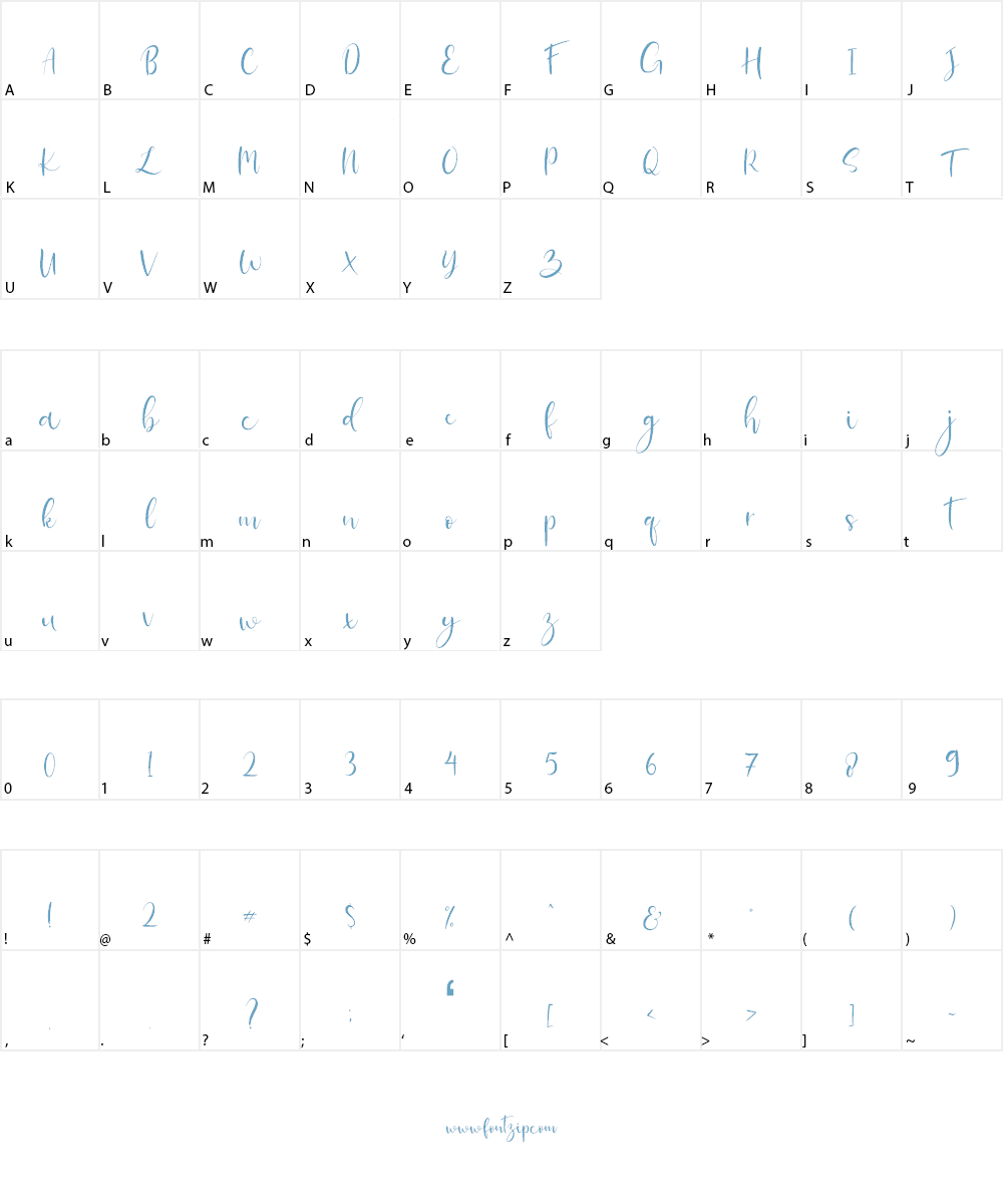 Bellaberry Font Character