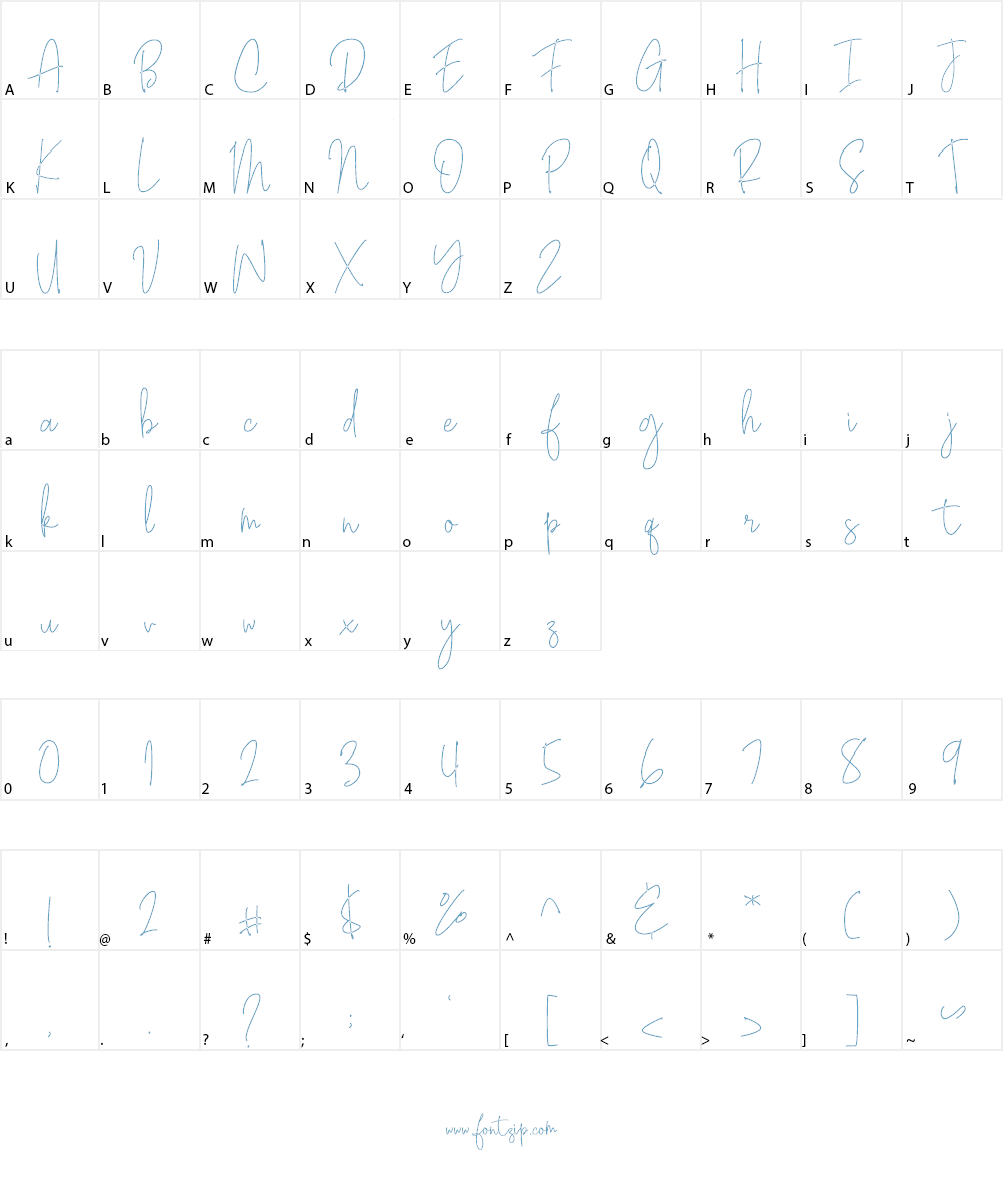 Bianka Script Font Character