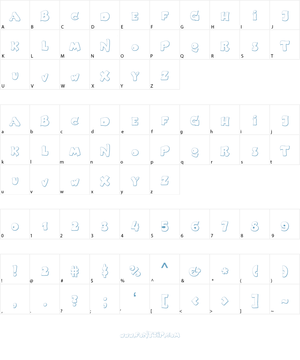BigParty O2 Black Font Character
