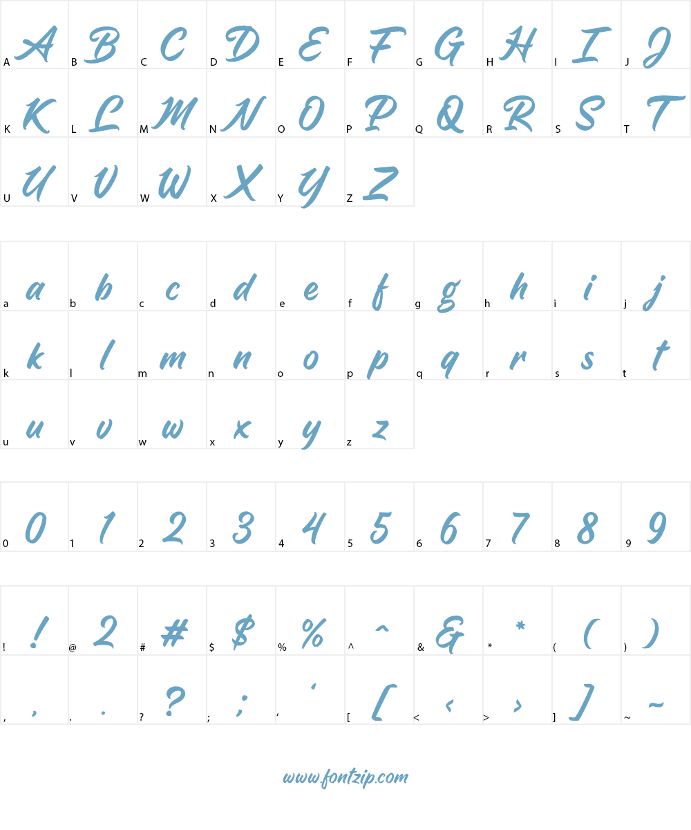 Billgates Script Font Character
