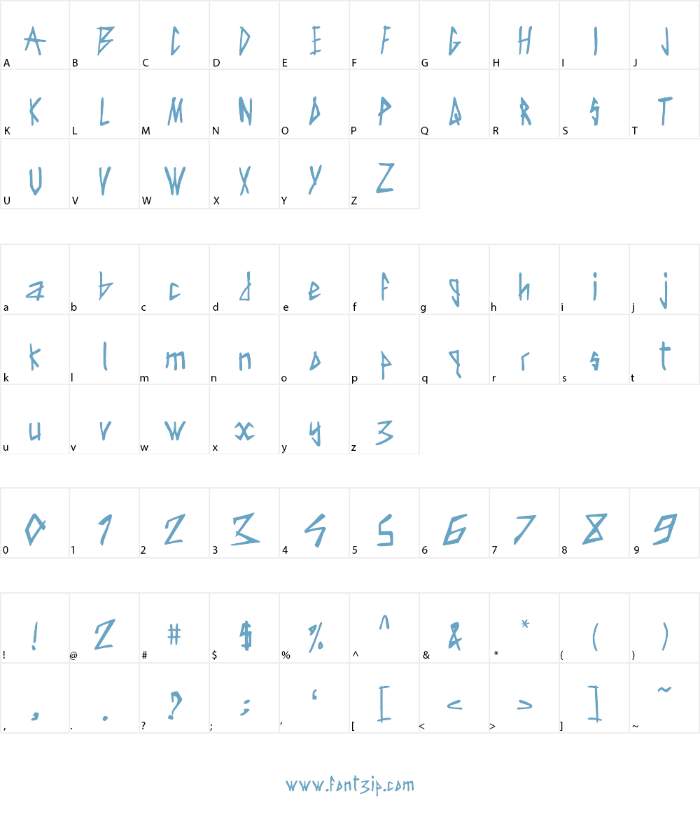 Bloody Dagger Font Character