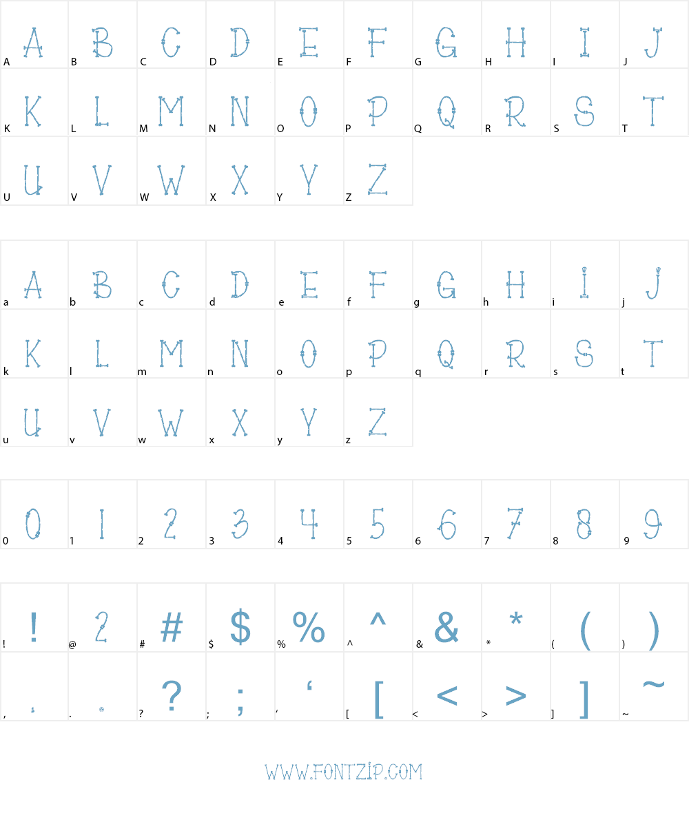 Bones of Muertos Font Character
