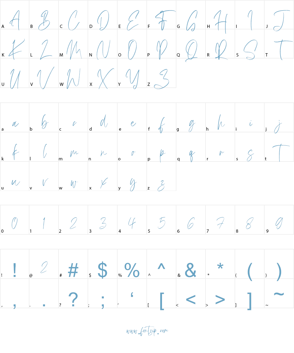 Brilliant Signature Font Character