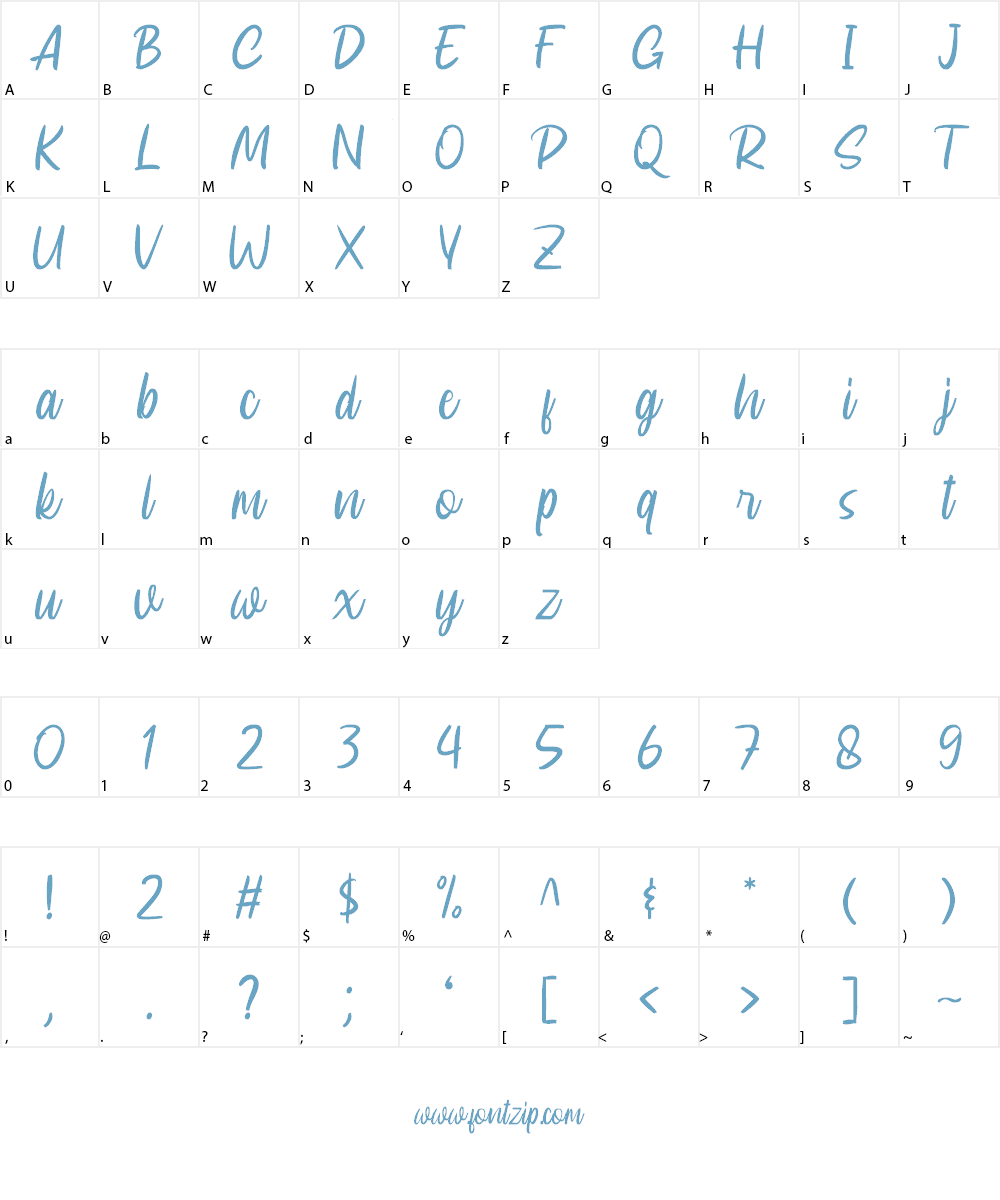 Broderick Font Character