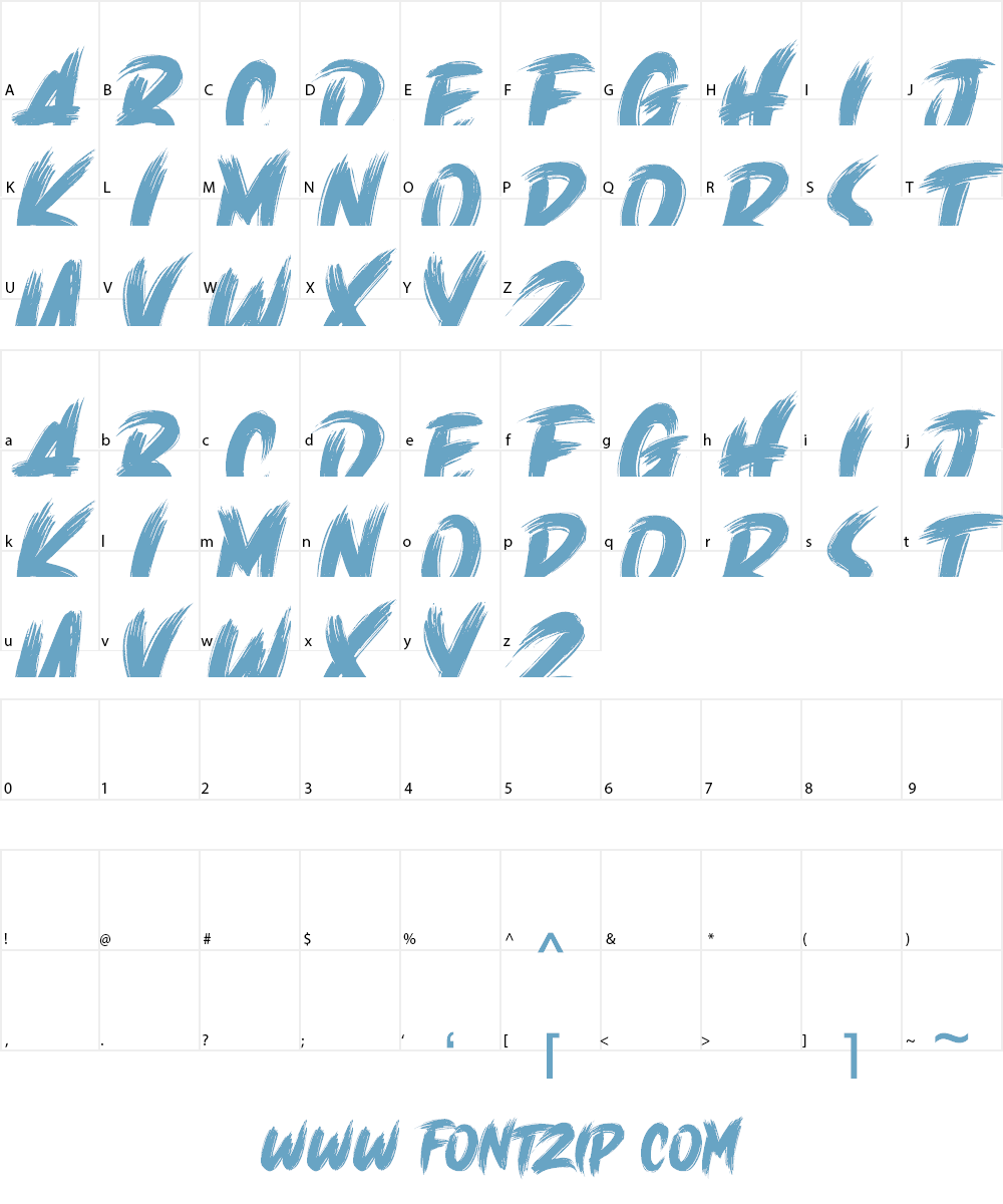 Brush King Font Character