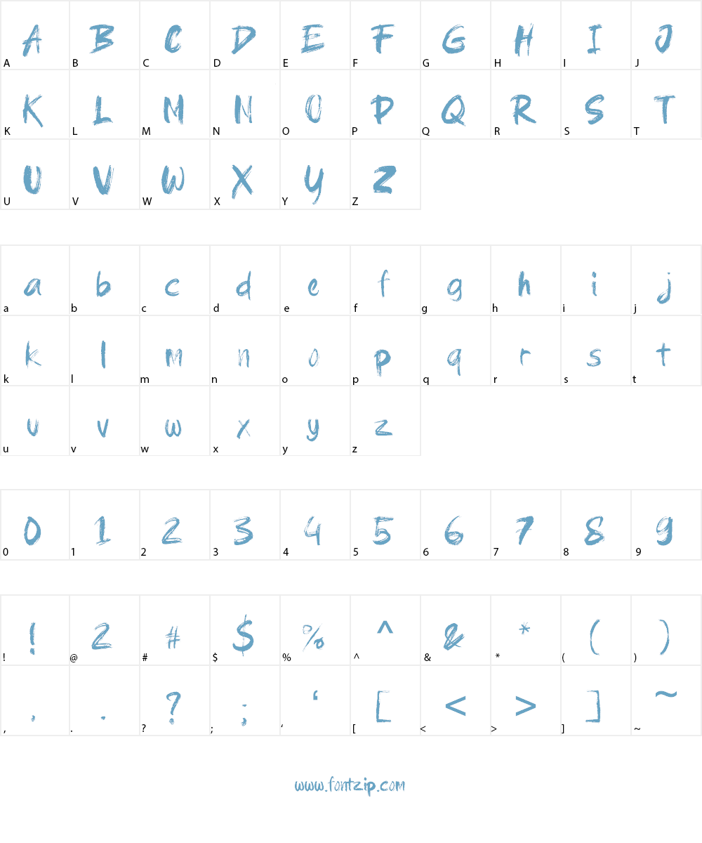 brushield Font Character