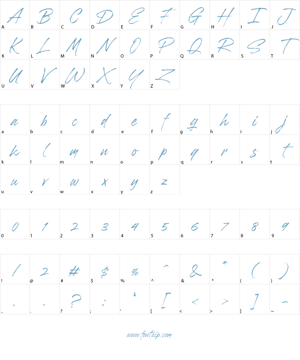 Brushwell Font Character