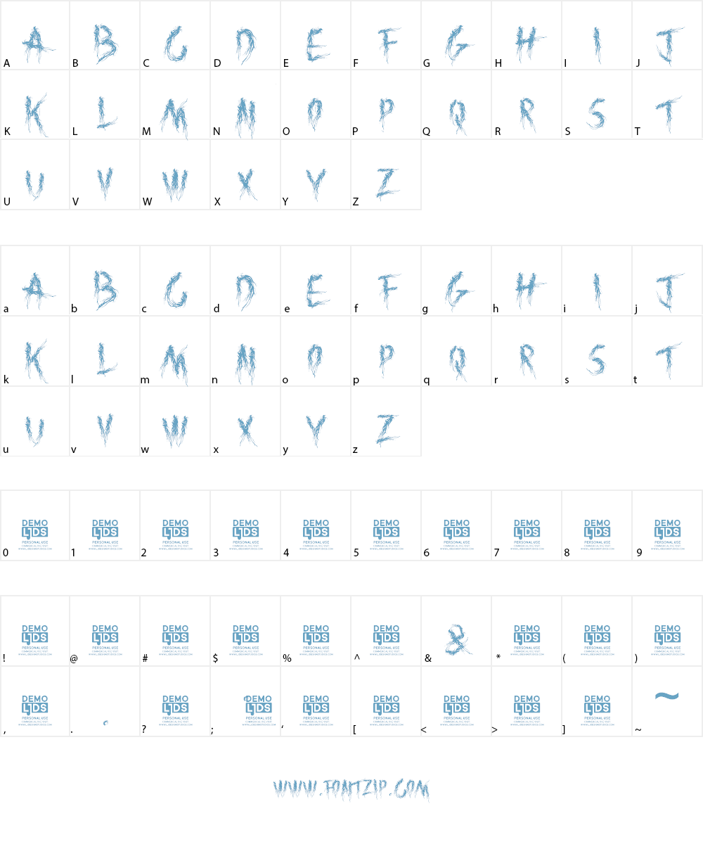 Brutal Night Font Character