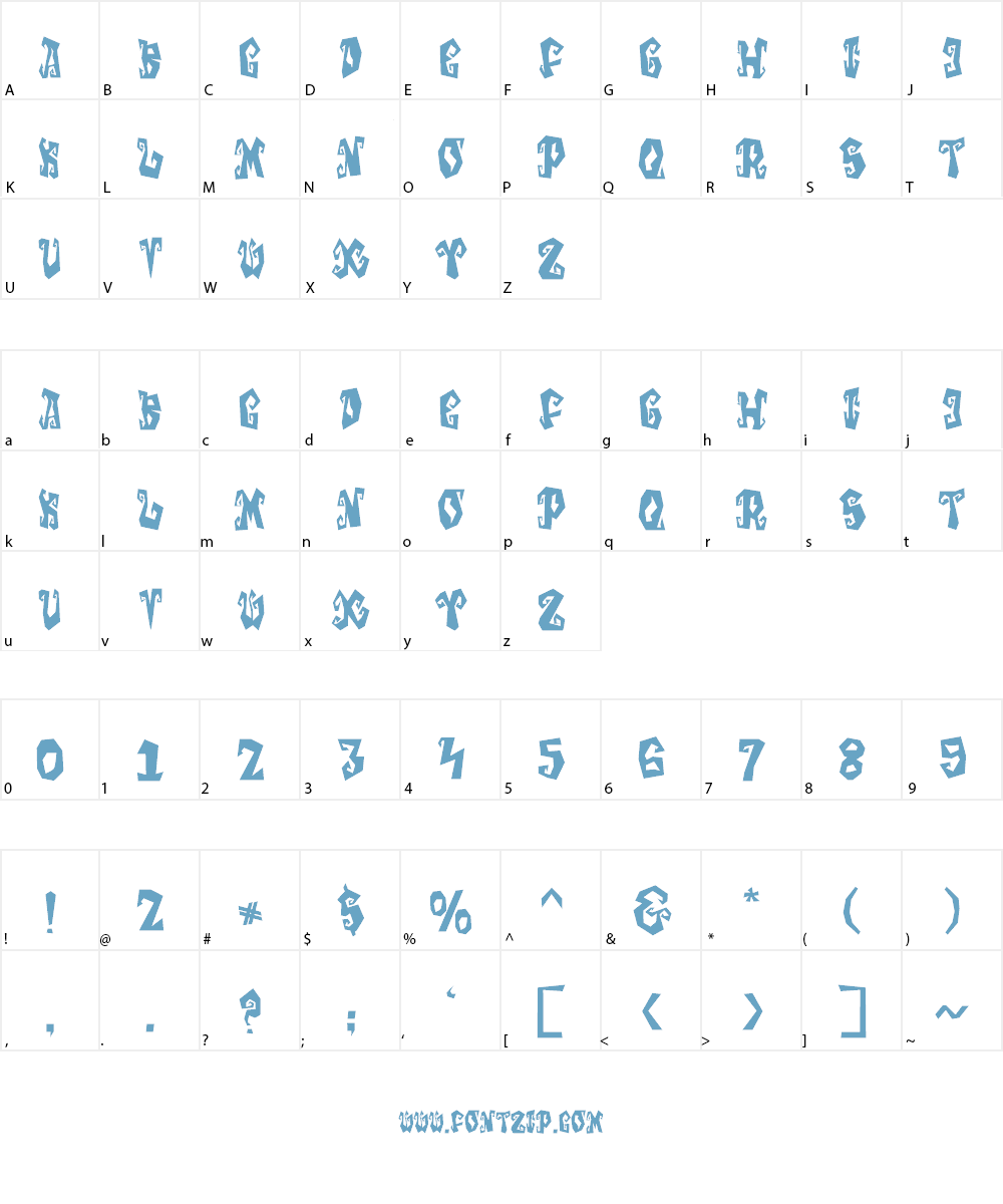 Creepy Garden Font Character