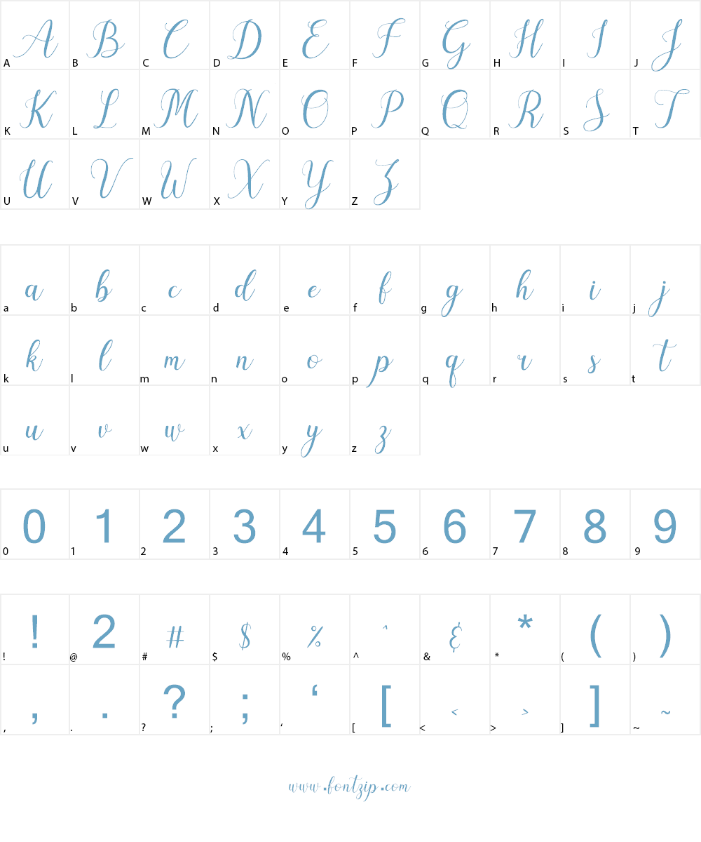 Dellisa Demo Font Character