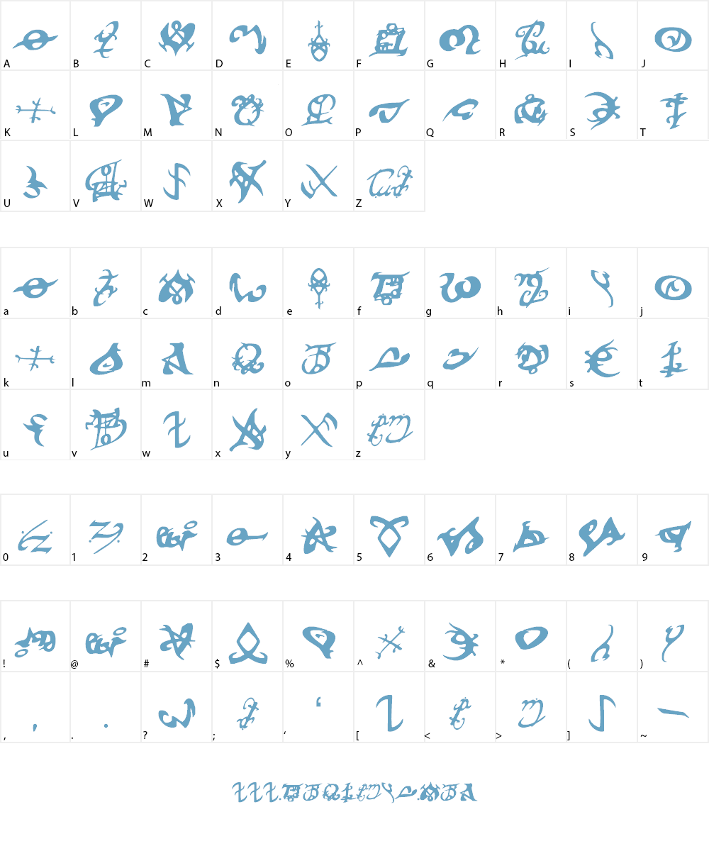 Devil's Tongue Font Character