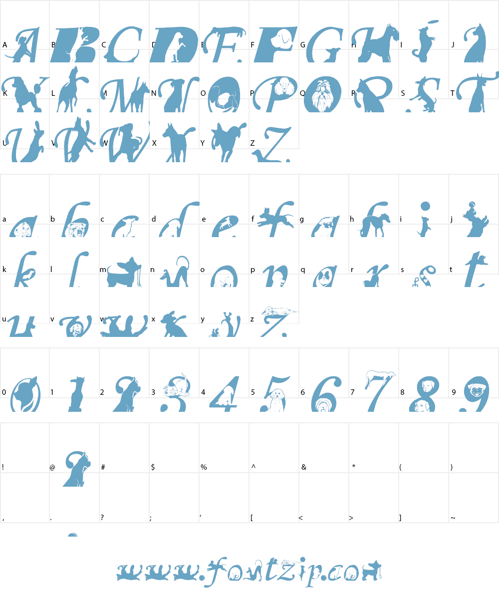 Doggy Dog World Font Character