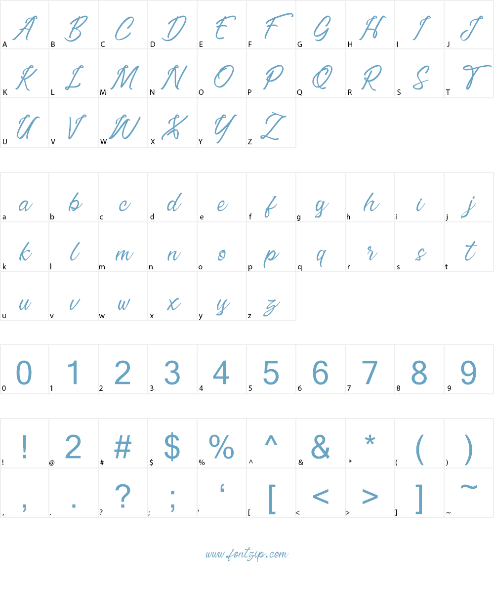 Erisblue Light Font Character