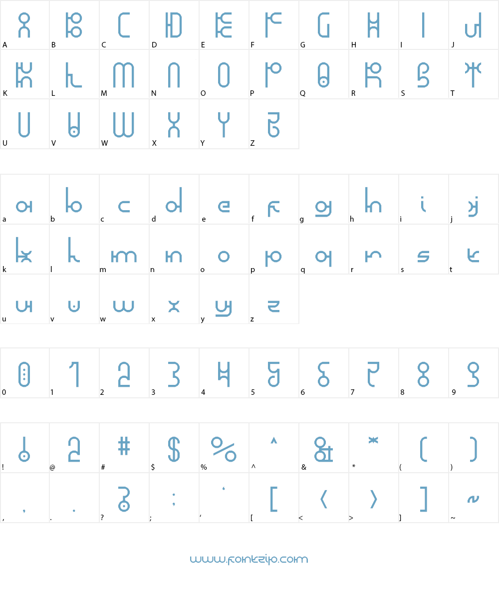 Evoken Font Character
