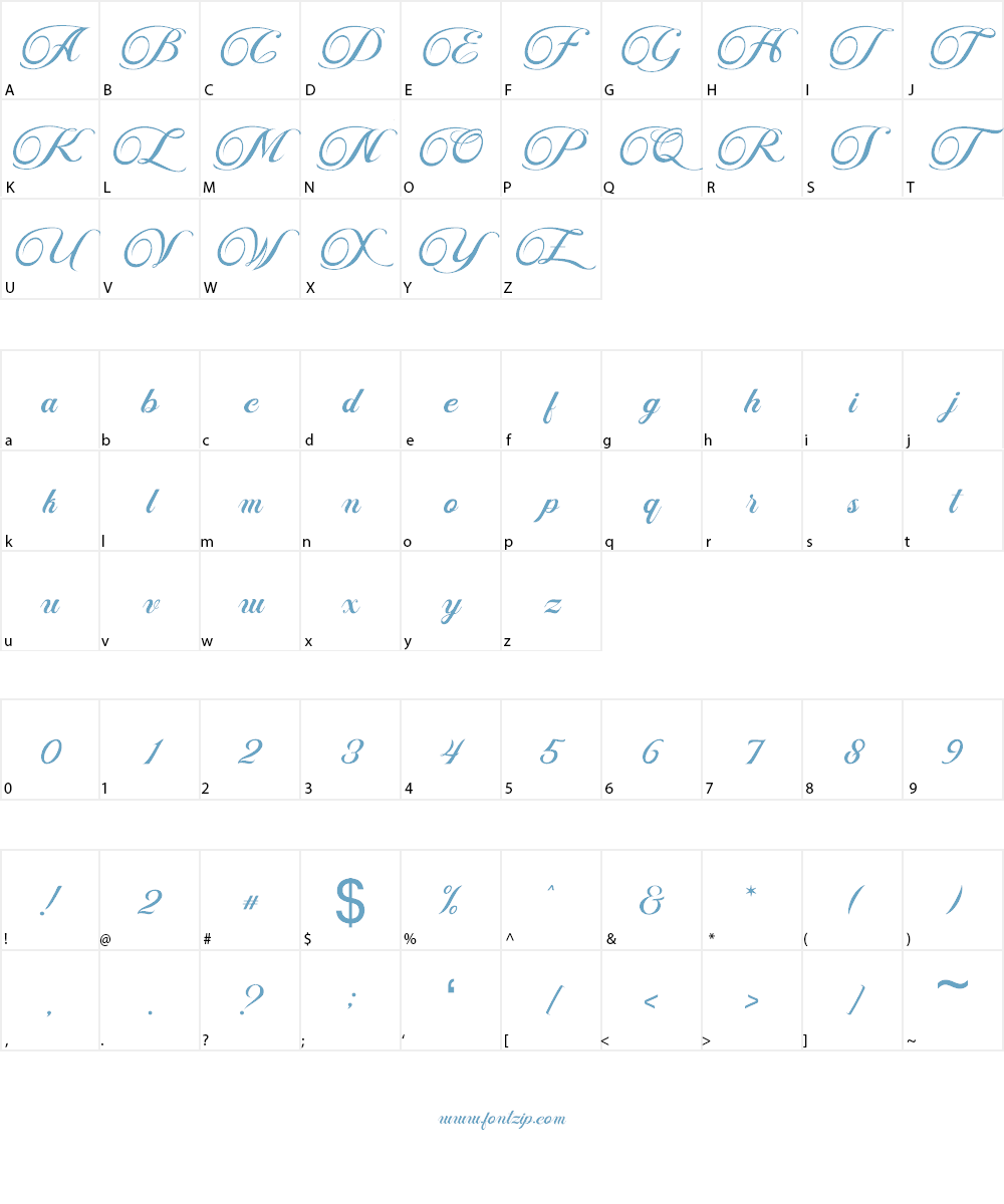 Fisha Script Font Character
