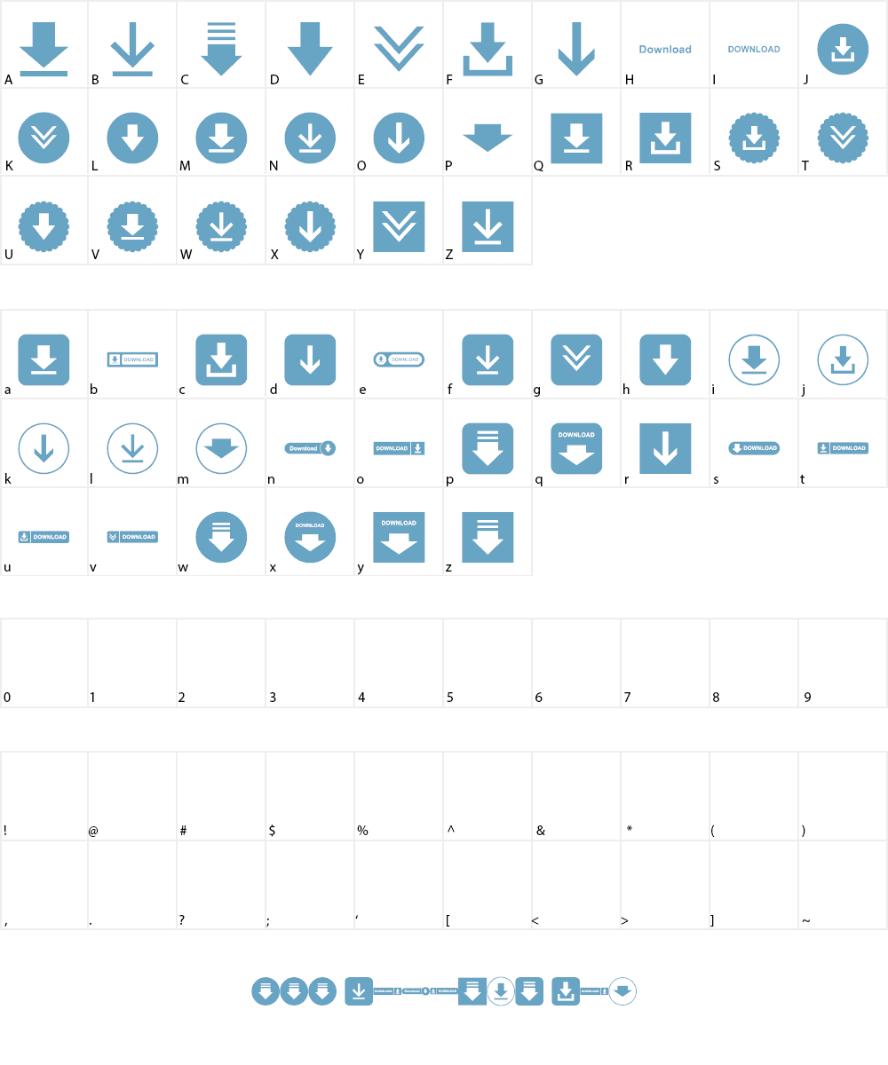font bottons dow Font Character