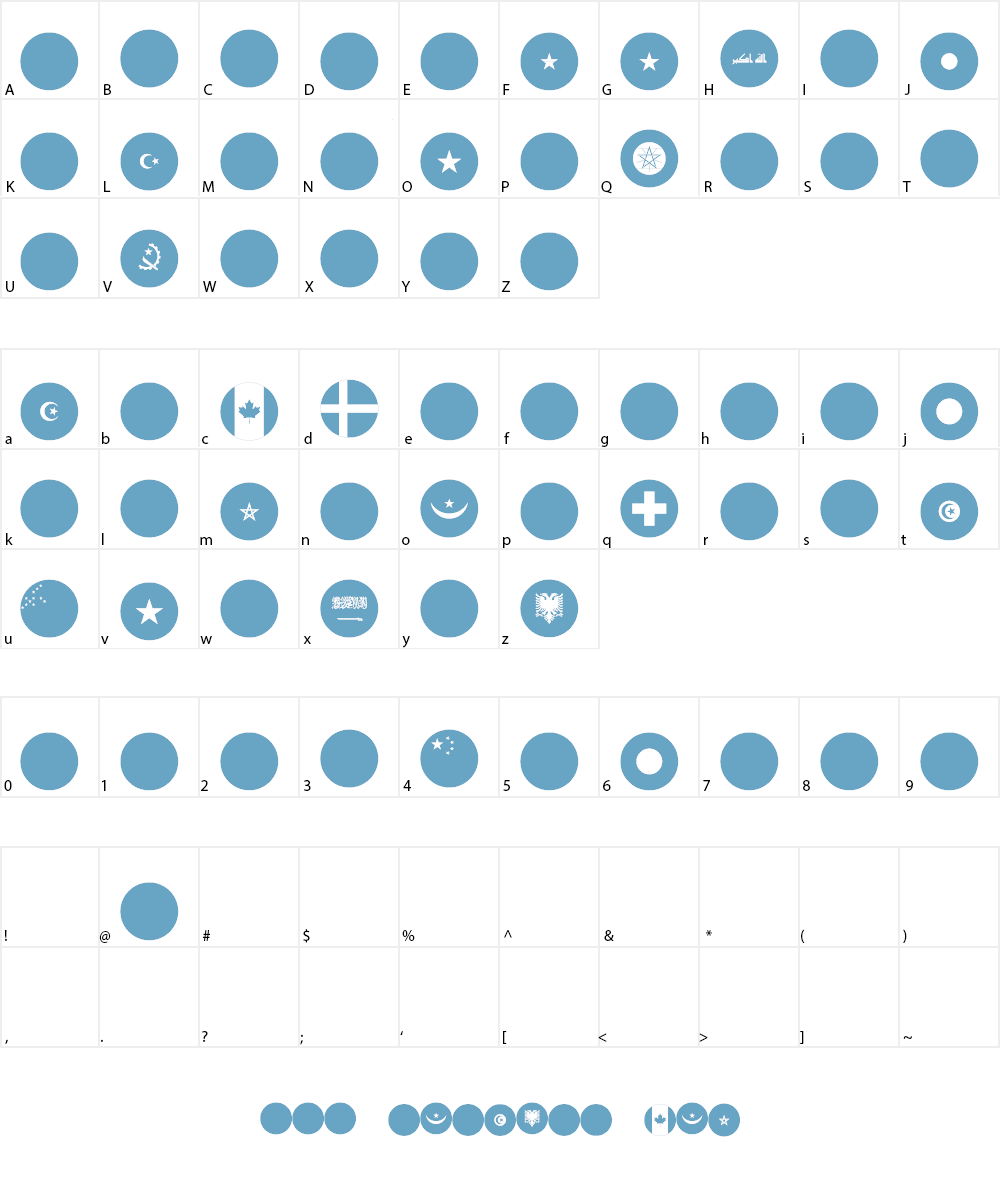 font flags Font Character