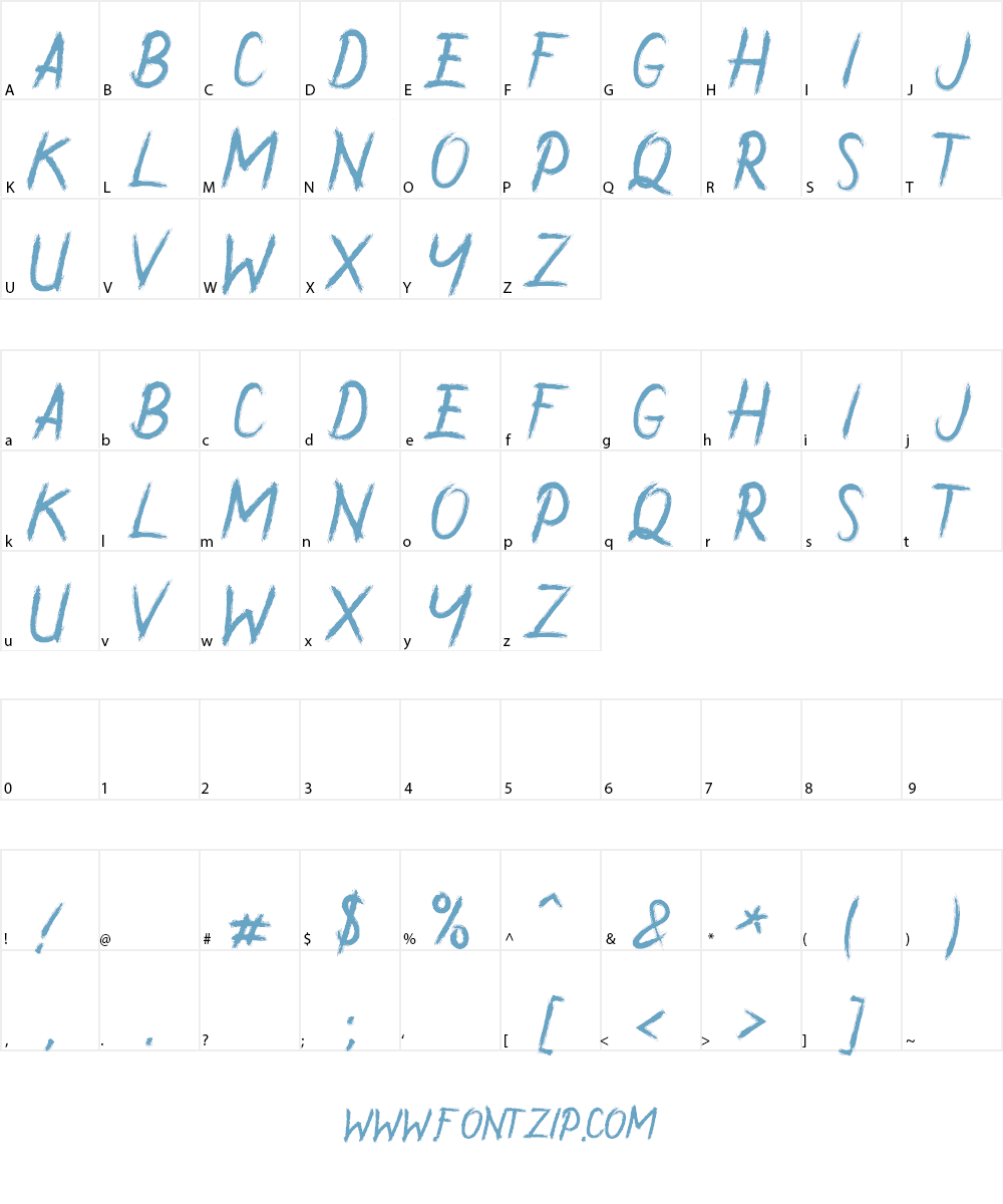Grusel Hand Brush Font Character