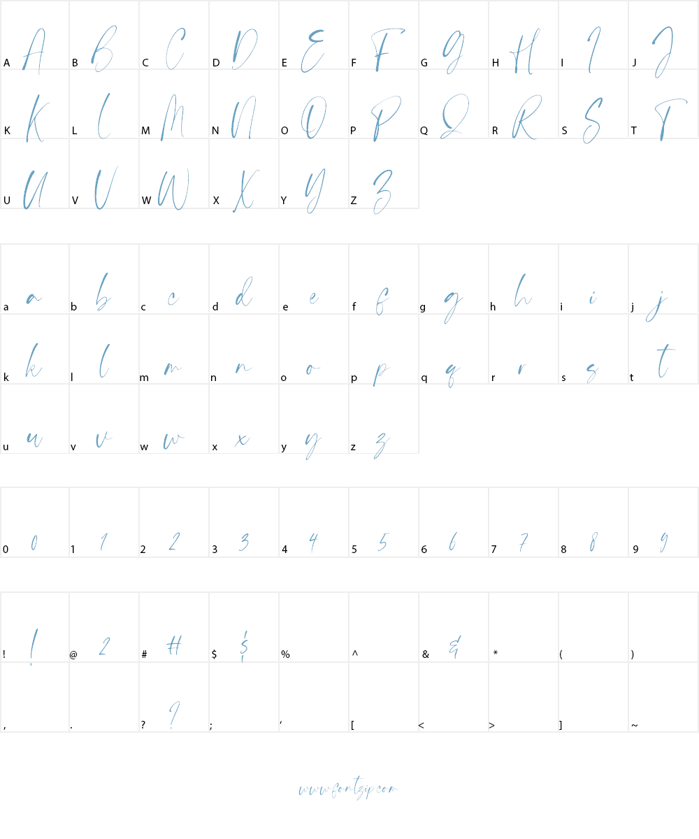 Handsnow Font Character