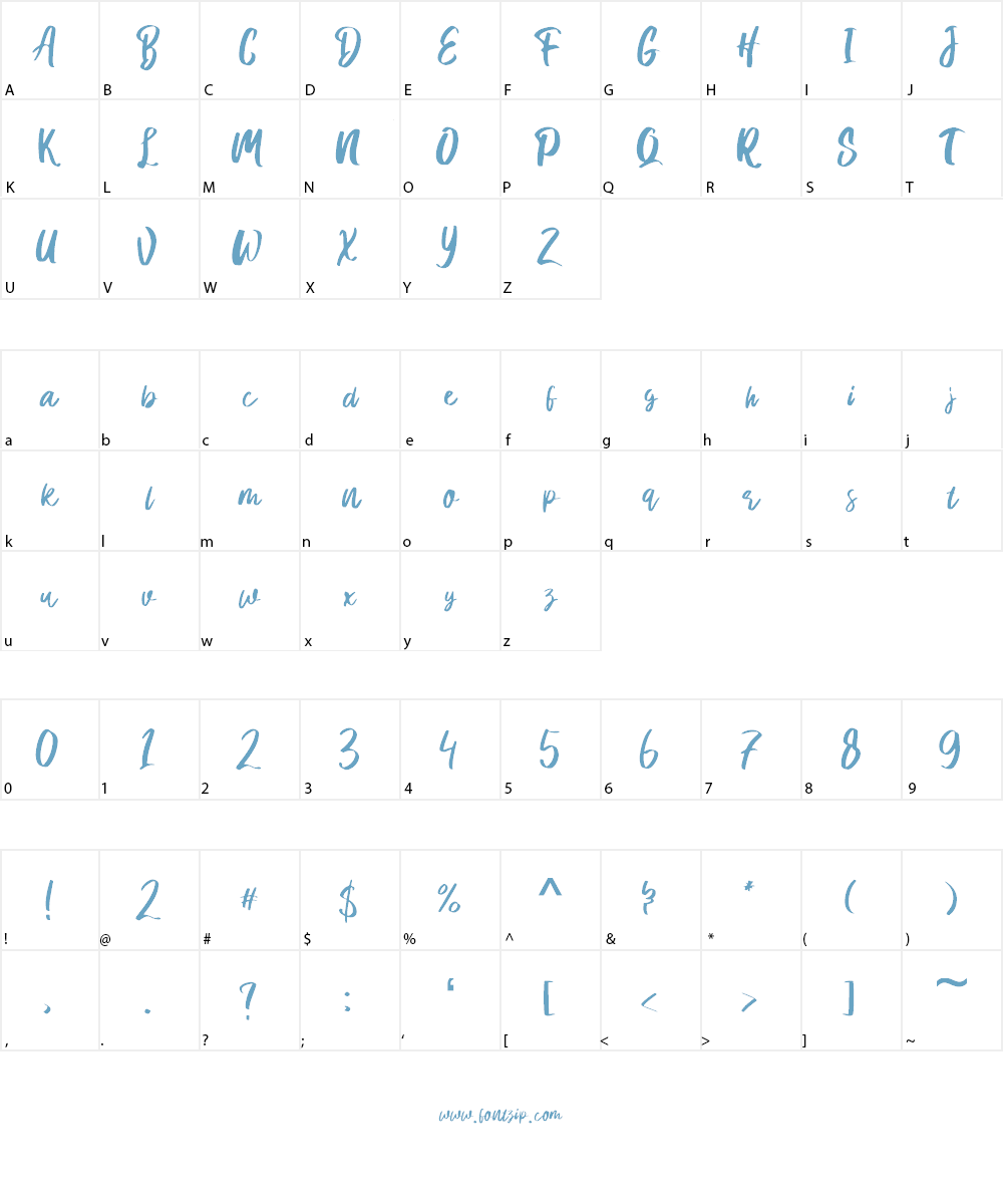 Hanomali Demo Font Character