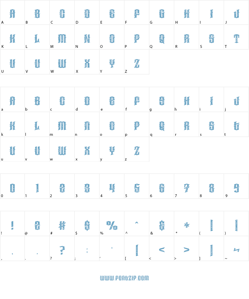 Haunted Woods Corroded Font Character
