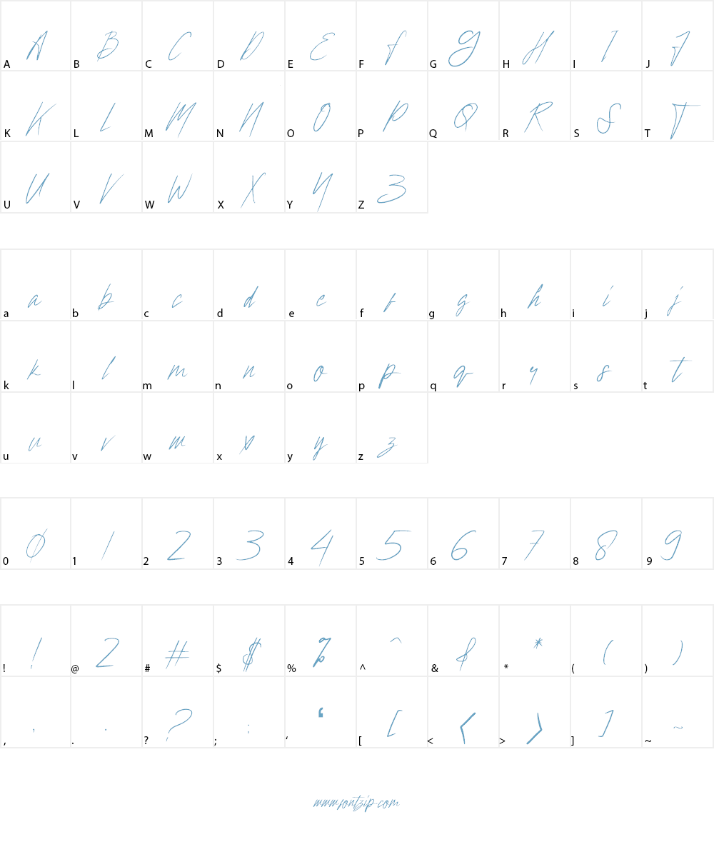 Hollywise Font Character