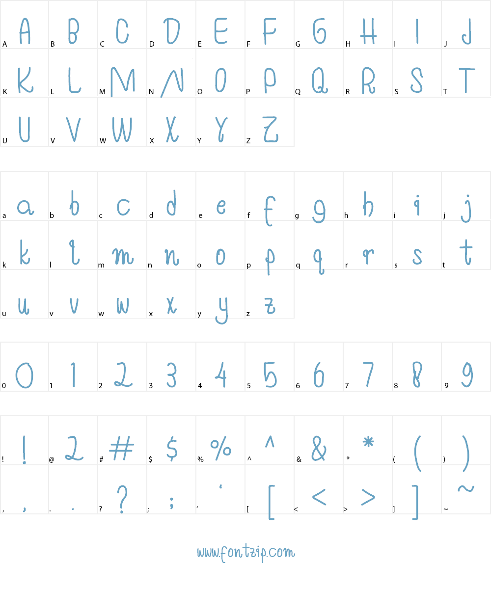 Humming Affection Font Character