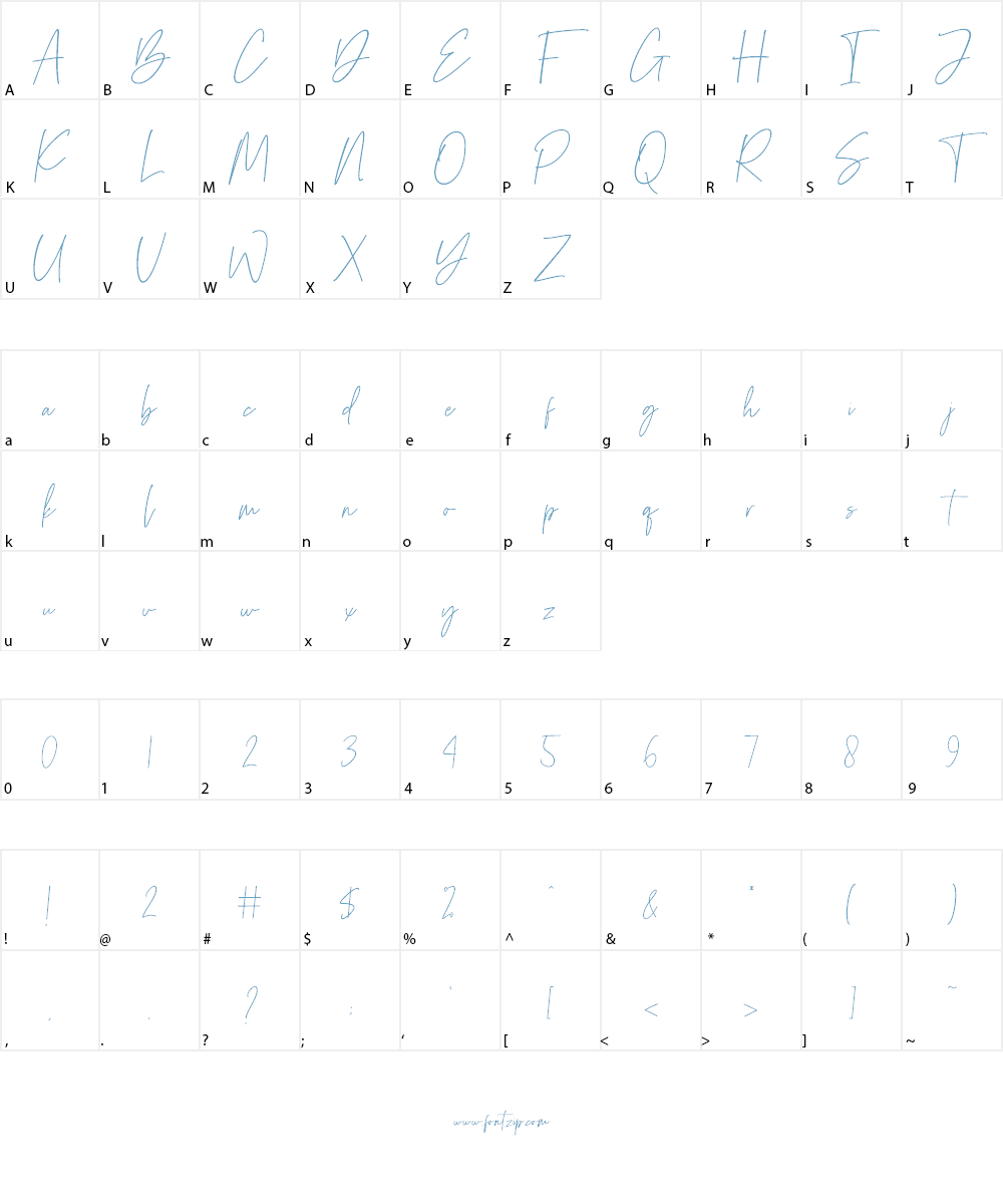 Ink Scale Font Character