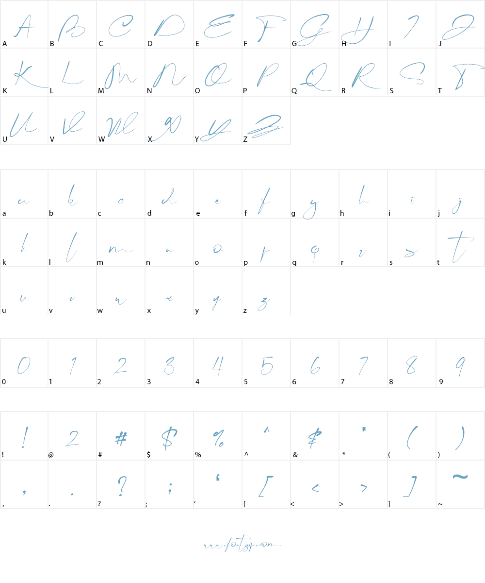 Jalitta Free Modern Calligraphy Font Character