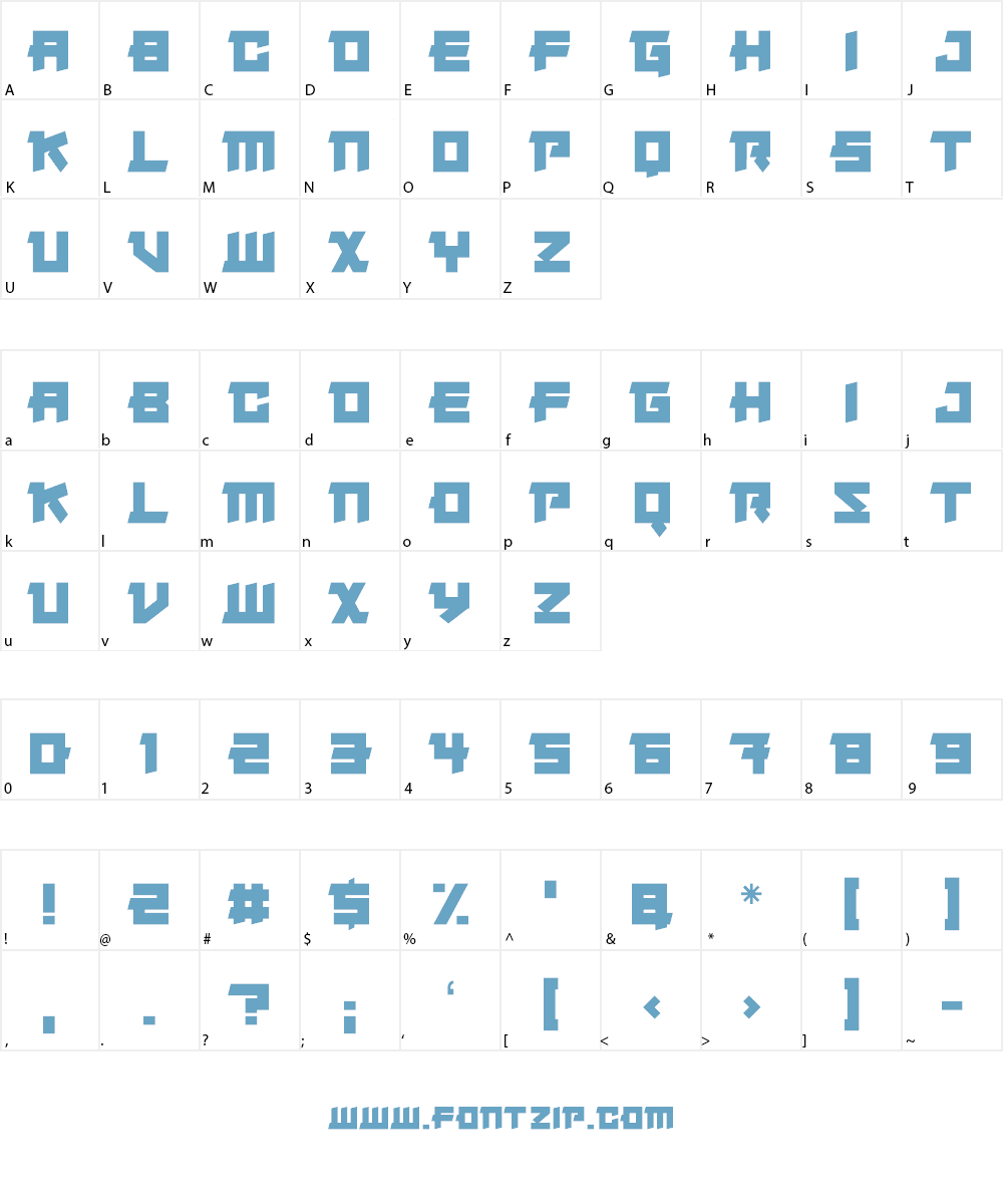 Japanese Robot Font Character