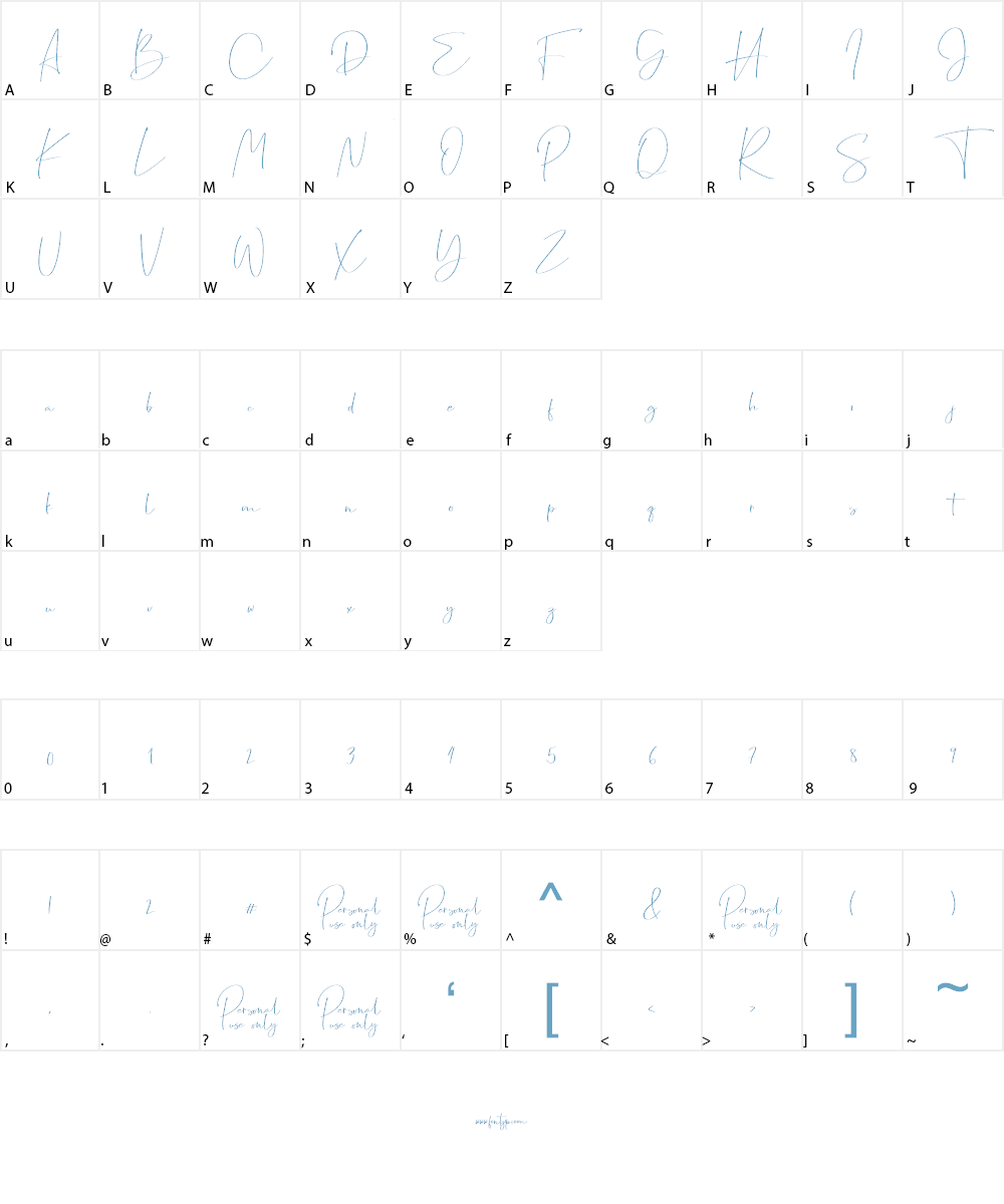 Jasmine Font Character