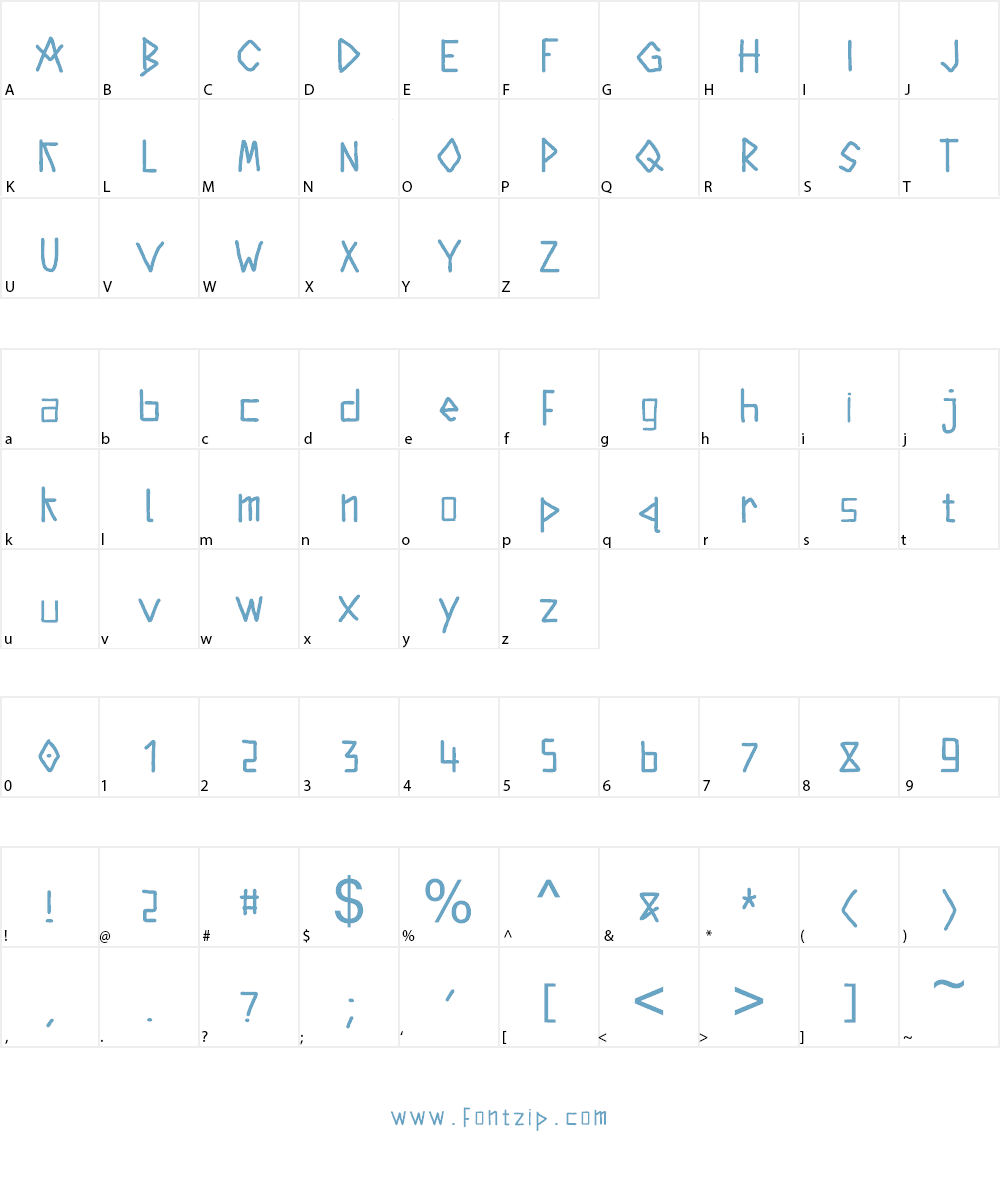 kintergarden Font Character