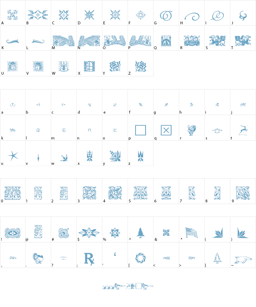 Ludlow Borders and Ornaments Font Character