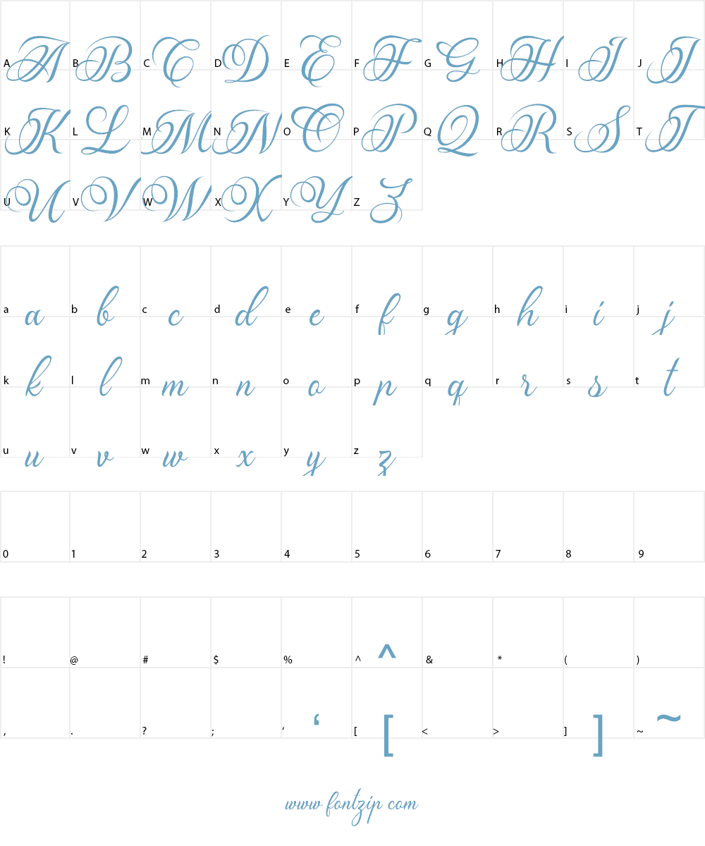 Madelican Calligraphy Font Character
