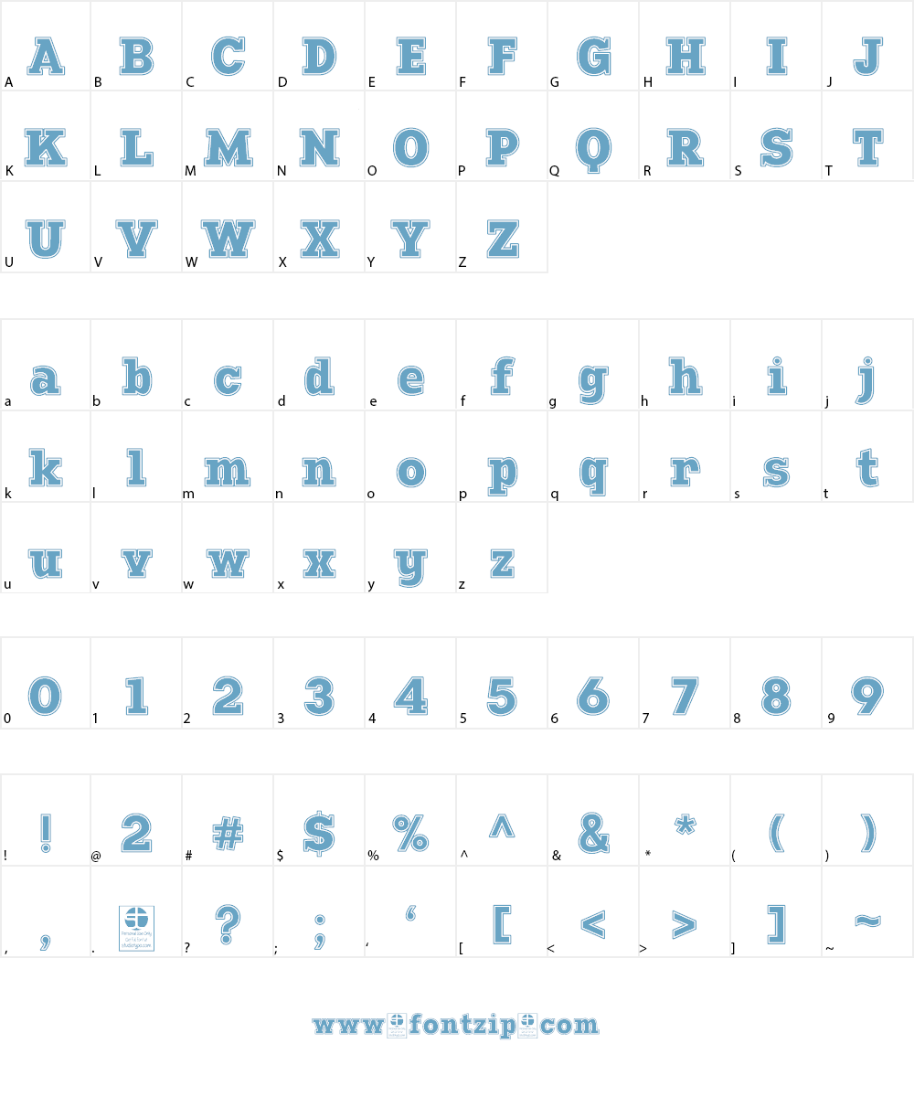 Manti Slab College Font Character