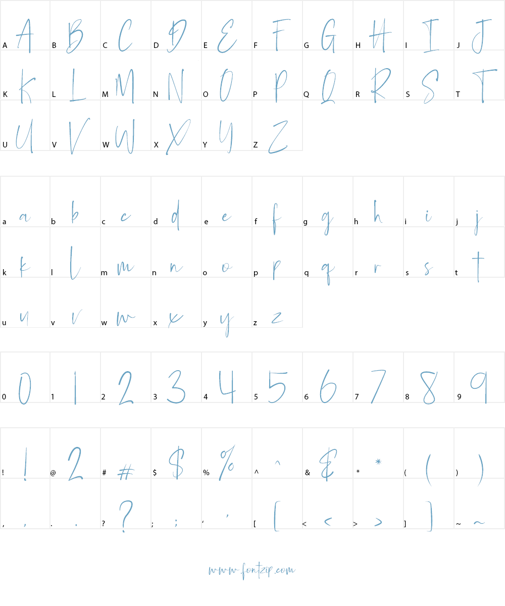 Maveline Font Character
