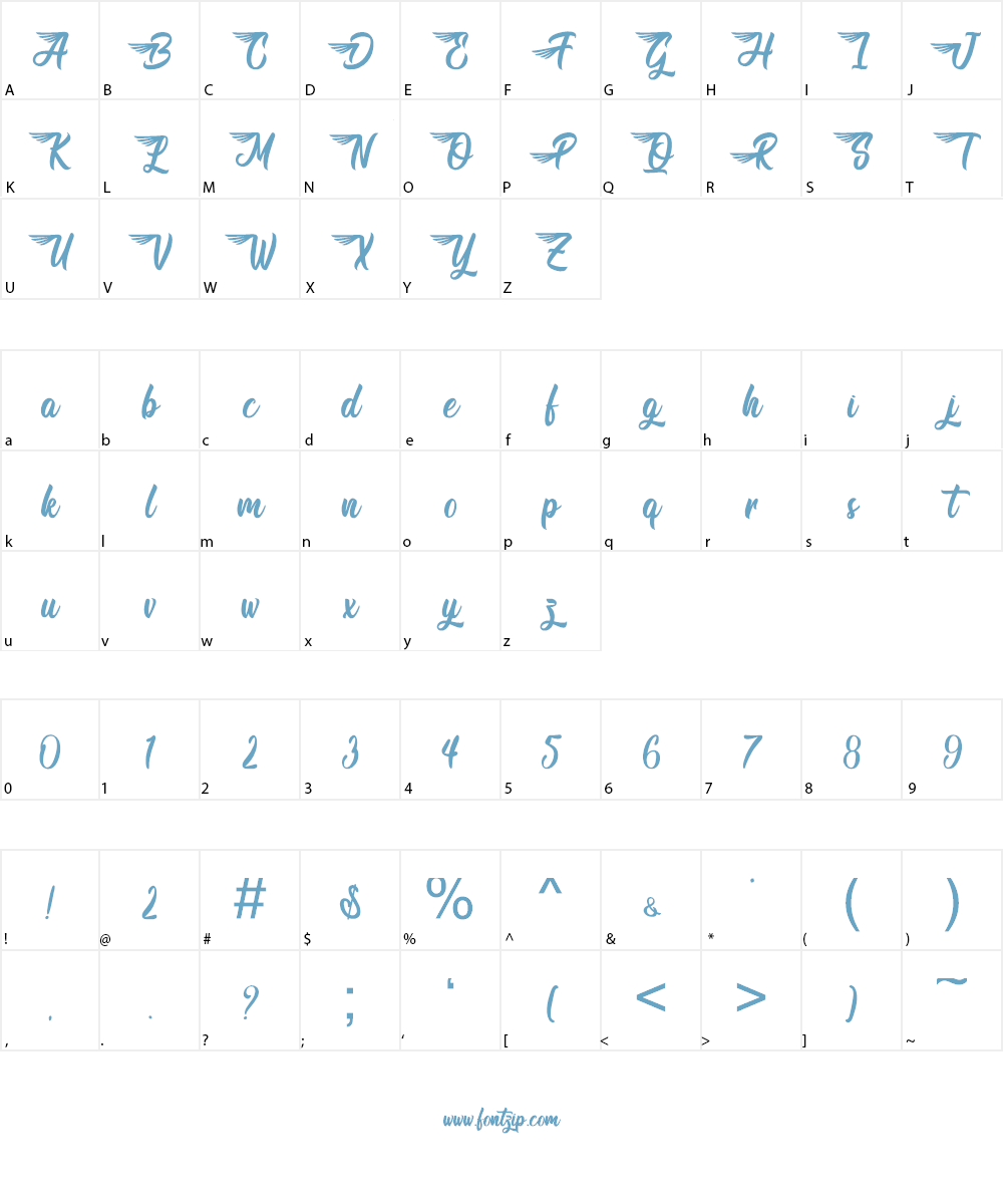 Mocking Bird Font Character