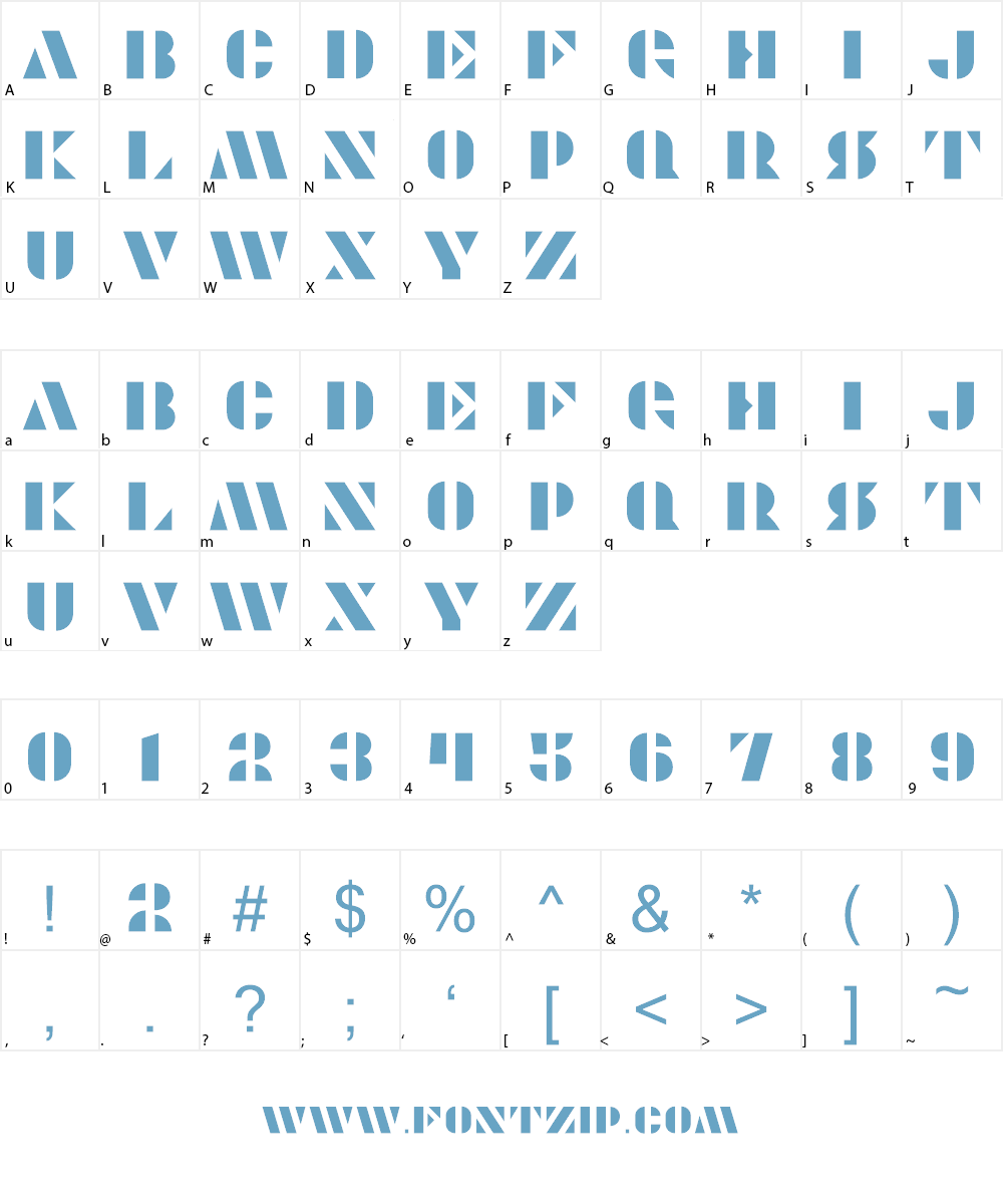 Modernia Font Character