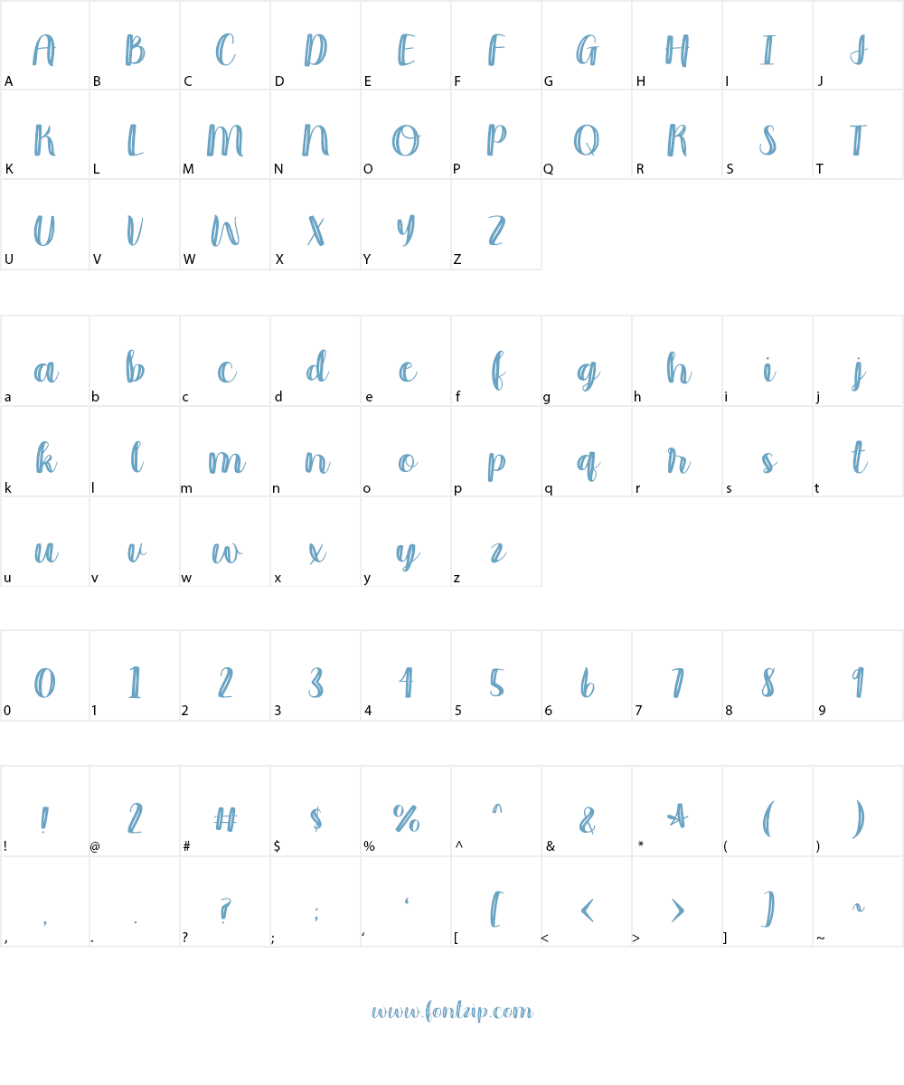 Moonbright Inline Font Character