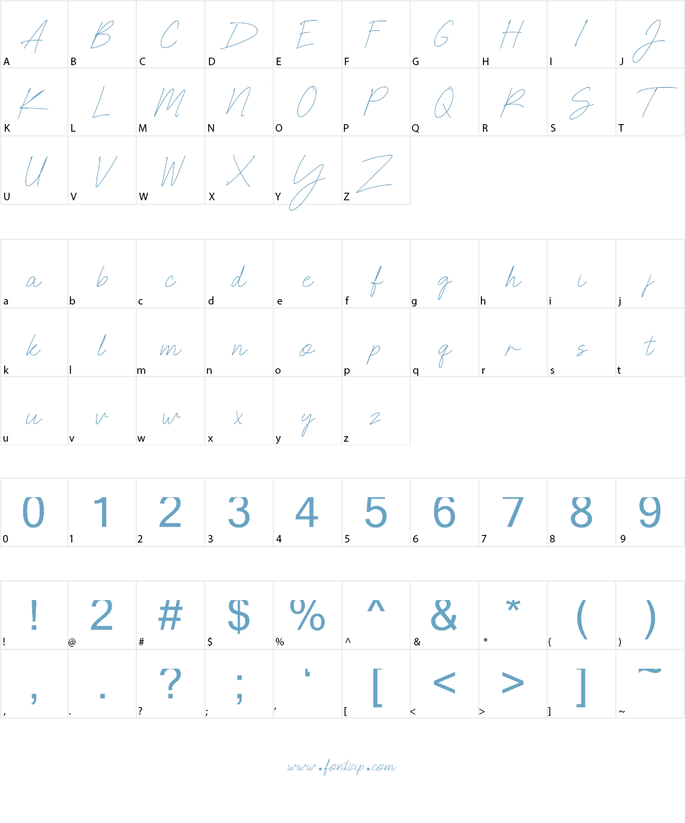 Neoncity Script Font Character