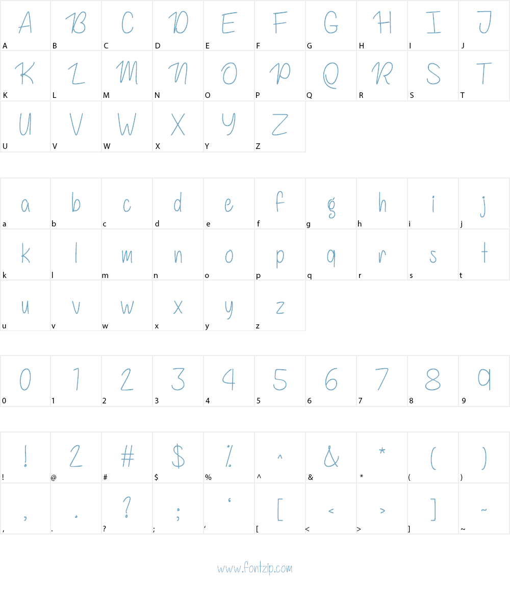Never Ever Font Character