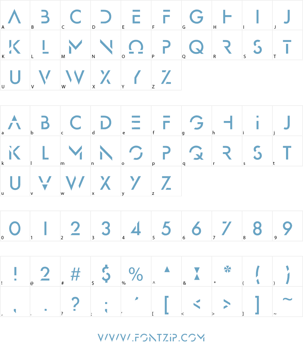 Omega Centauri Font Character