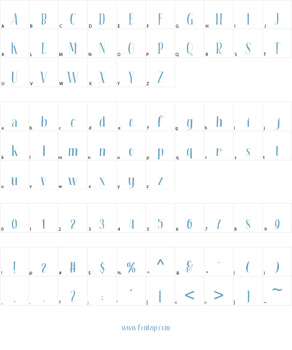 Poem Letters Serif Font Character