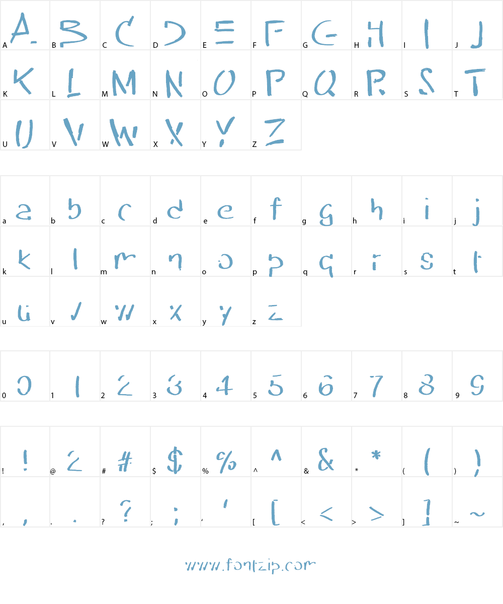 PW Erased Font Character