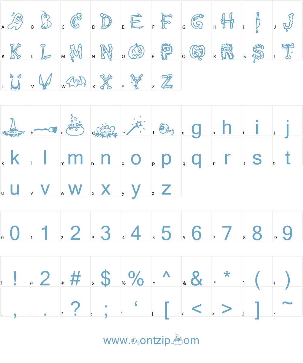 PW HALLOWEEN Font Character