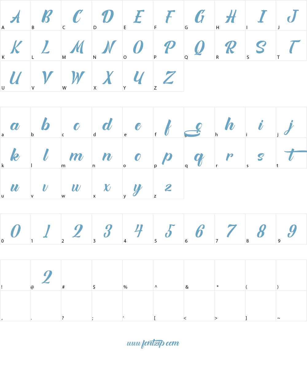 Quitgan Font Character