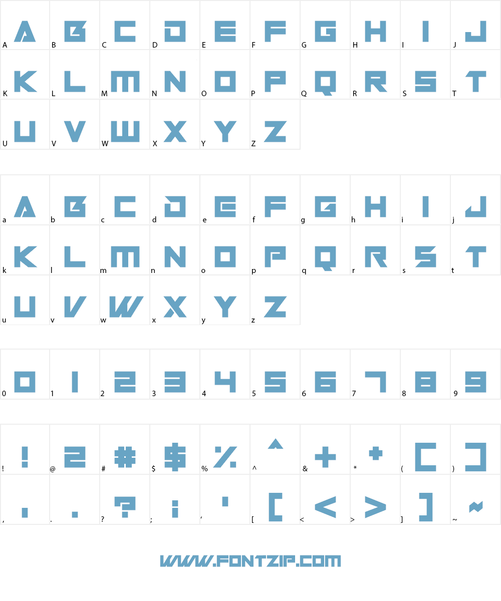 Robot World Font Character